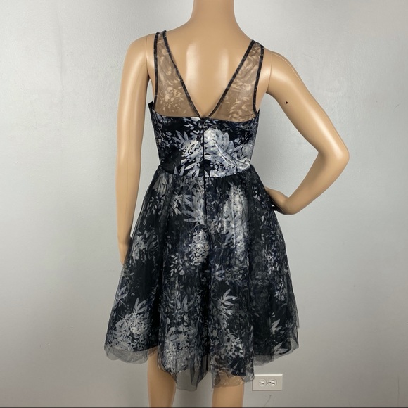 NEW PARKER FLORAL PRINT MESH OVERLAY MINI DRESS - Picture 7 of 8
